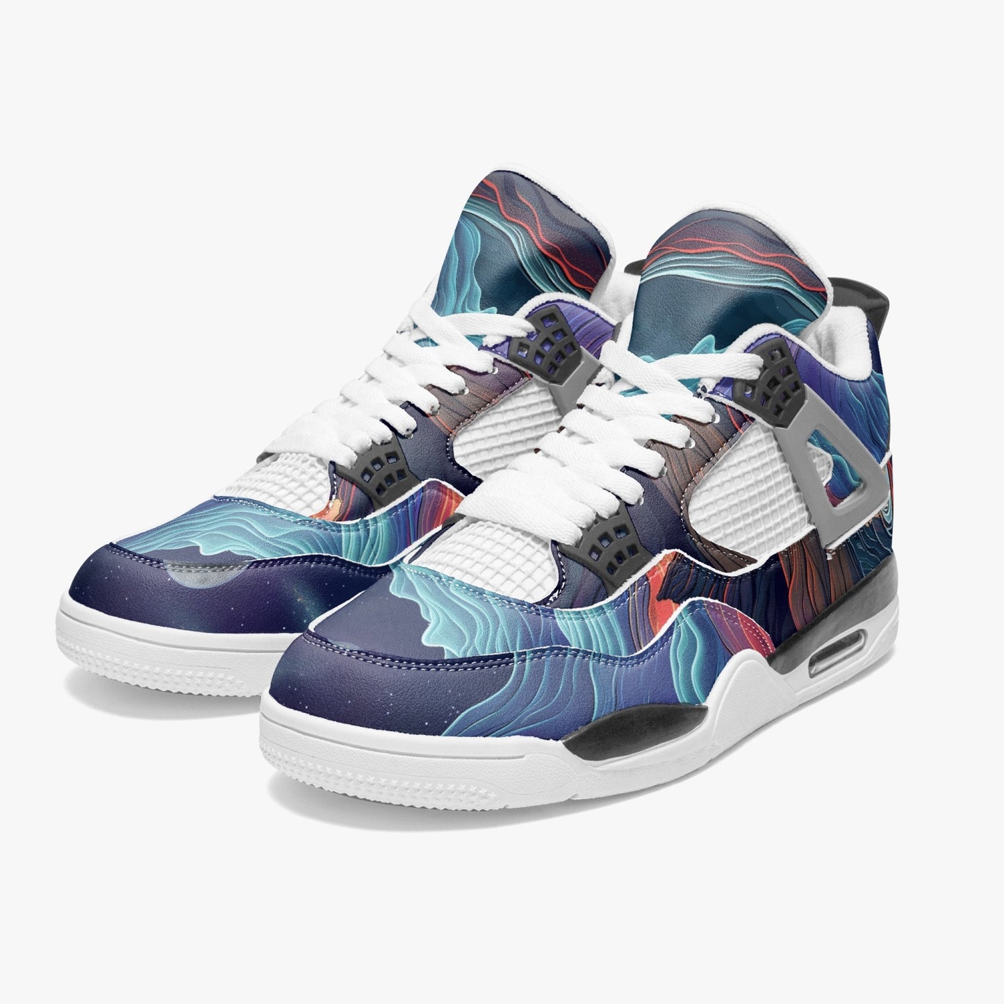 Wave of Elegance: Colorful Vegan Leather Sneakers | Step into Vibrancy