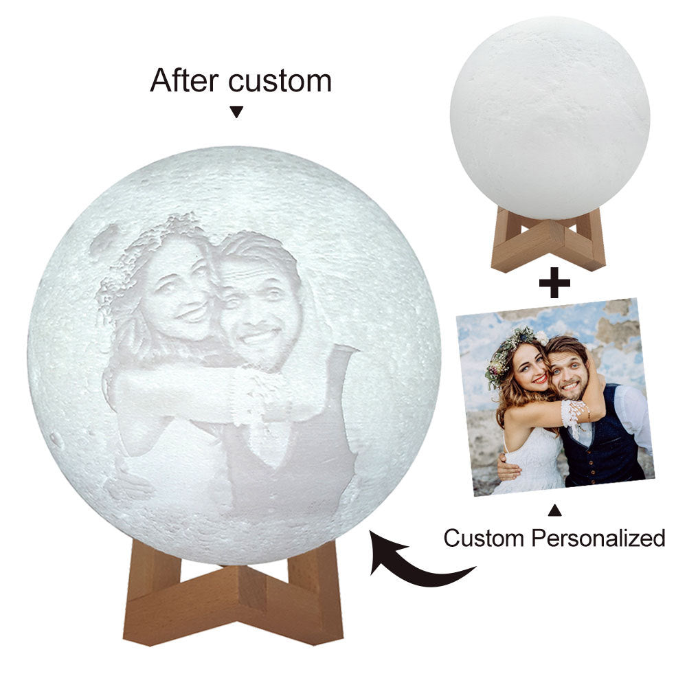 3D Printing Remote/Touch Control LED Moon Lamp Personalized with Your Picture