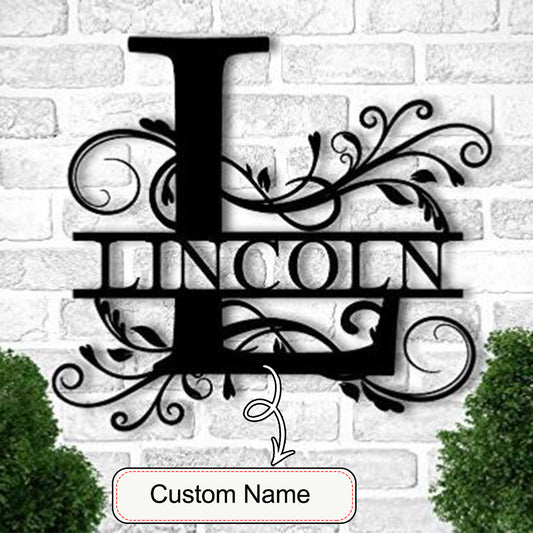 Metal Welcome Sign Wall Decor Personalized with Name